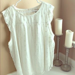 Loft short sleeve blouse new gold cream size 20
